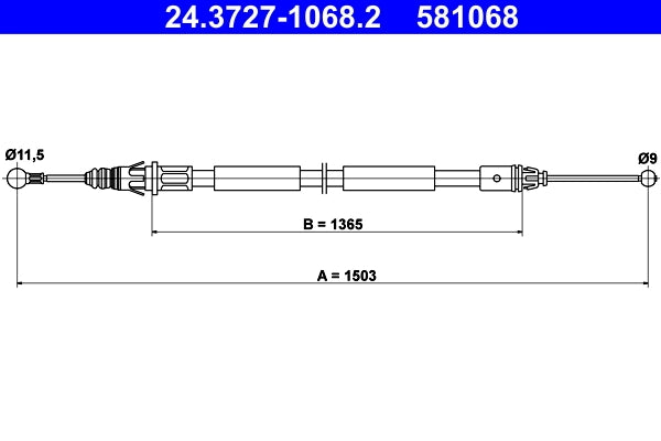Cablu frana de mana ATE 24.3727-1068.2
