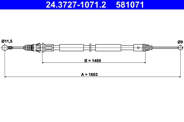 Cablu frana de mana ATE 24.3727-1071.2