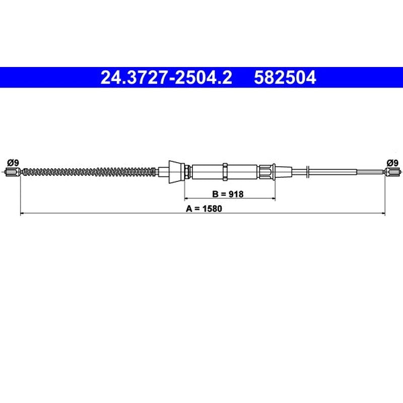 Cablu, frana de parcare 24.3727-2504.2 ATE