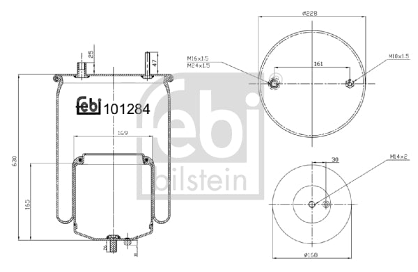 Burduf, suspensie pneumatica 101284 FEBI BILSTEIN