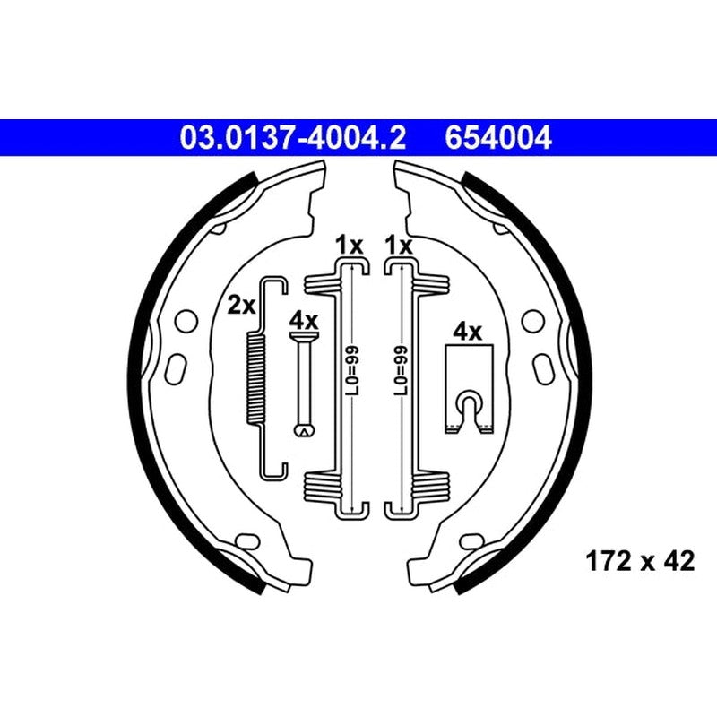 Set saboti frana, frana de mana 03.0137-4004.2 ATE