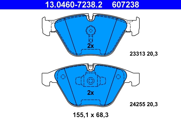 Set placute frana ATE 13.0460-7238.2
