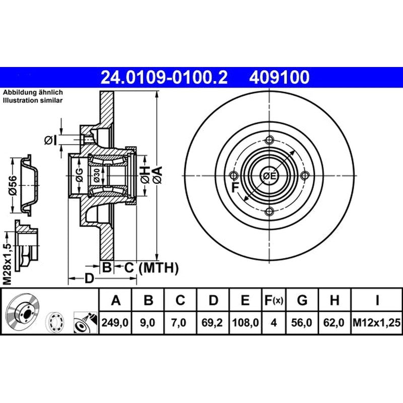 Disc frana 24.0109-0100.2 ATE