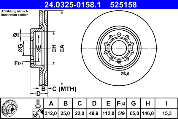 Disc frana ATE 24.0325-0158.1