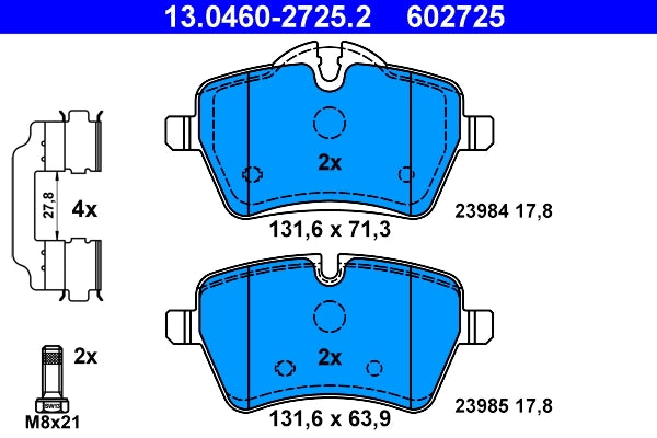 Set placute frana ATE 13.0460-2725.2