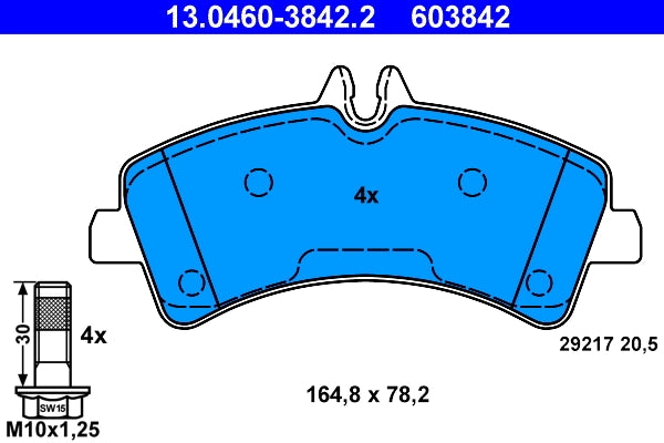 Set placute frana ATE 13.0460-3842.2