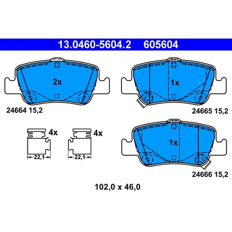 set placute frana,frana disc 13.0460-5604.2 ATE