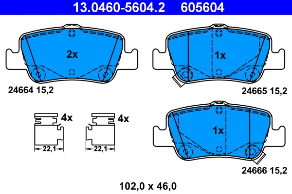 Set placute frana ATE 13.0460-5604.2