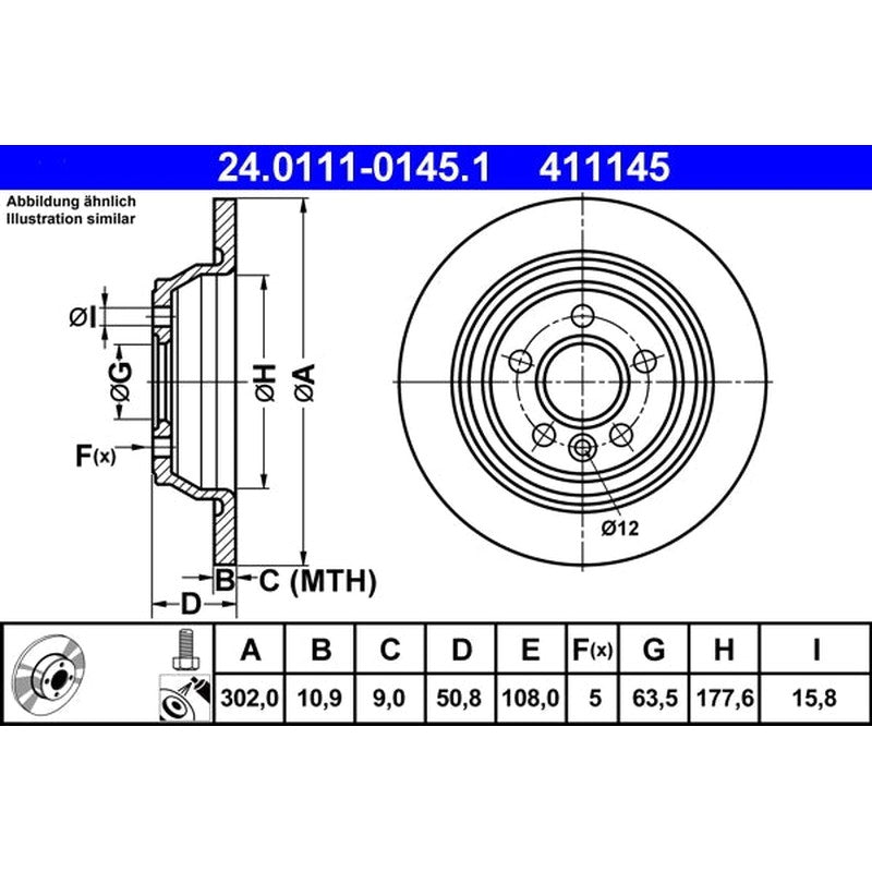 Disc frana 24.0111-0145.1 ATE