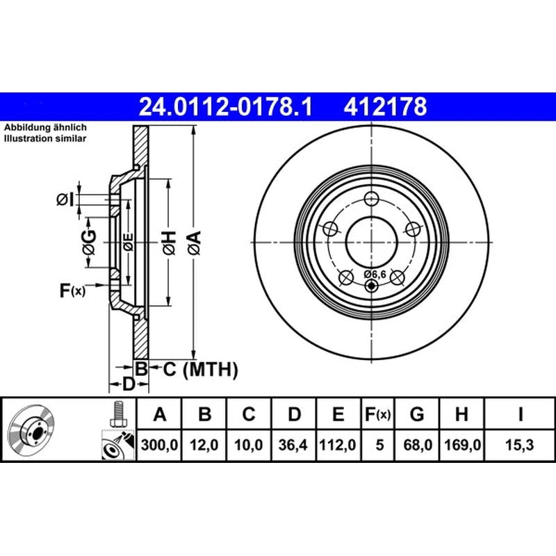Disc frana 24.0112-0178.1 ATE