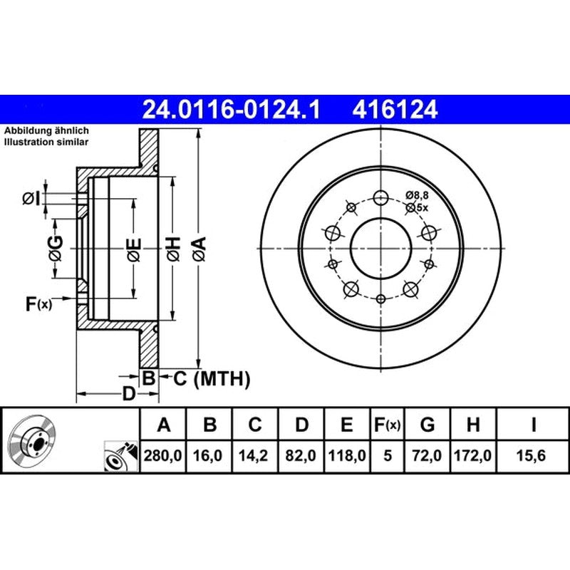 Disc frana 24.0116-0124.1 ATE