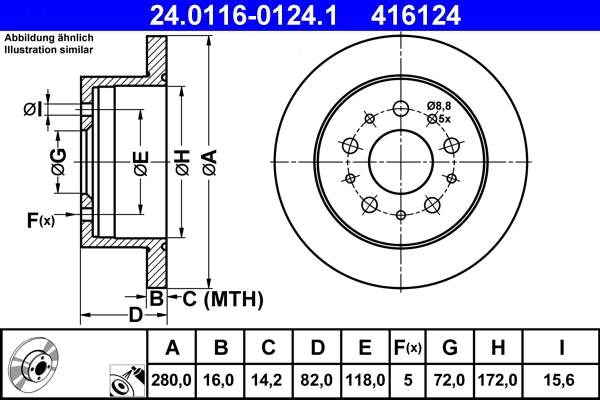 Disc frana ATE 24.0116-0124.1