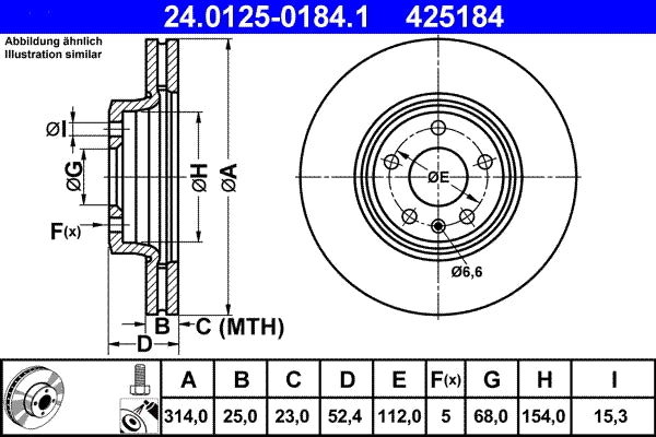 Disc frana ATE 24.0125-0184.1