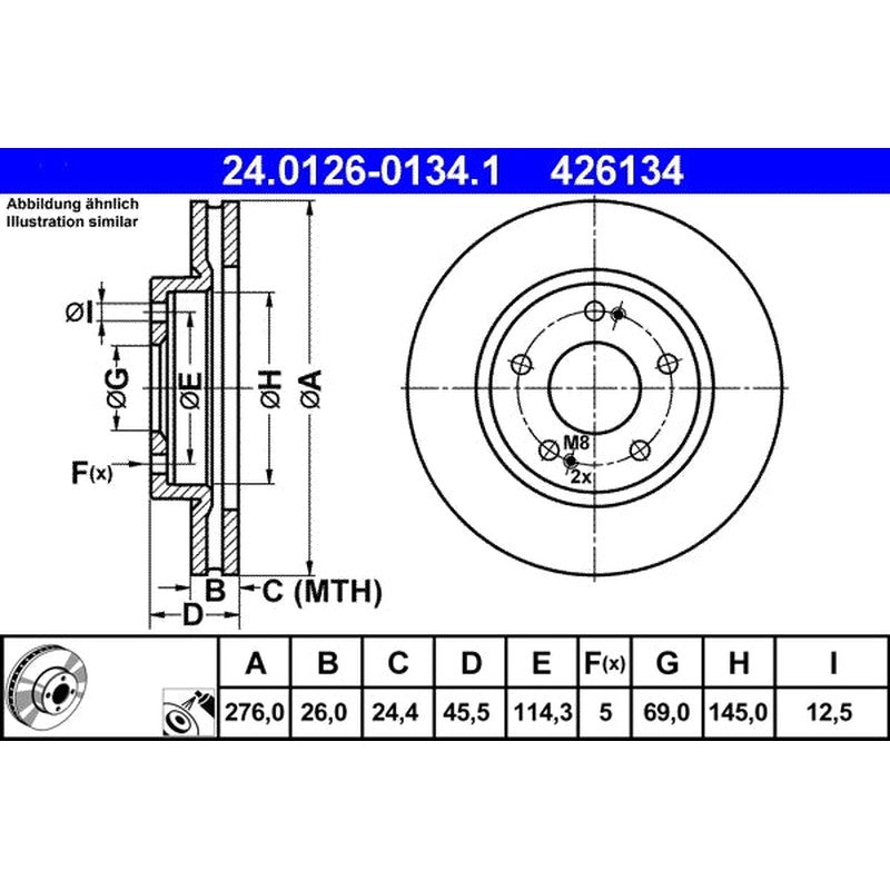 Disc frana 24.0126-0134.1 ATE