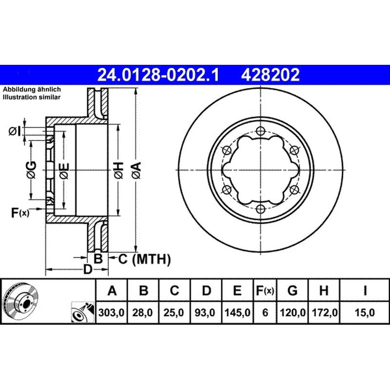 Disc frana ATE 24.0128-0202.1