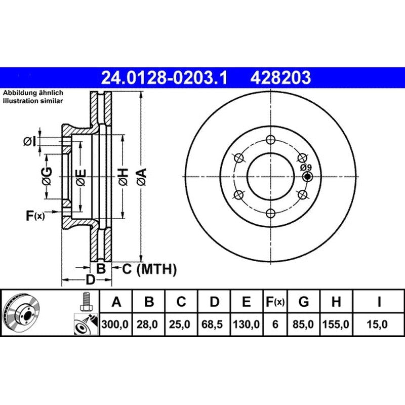 Disc frana 24.0128-0203.1 ATE