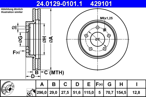 Disc frana ATE 24.0129-0101.1
