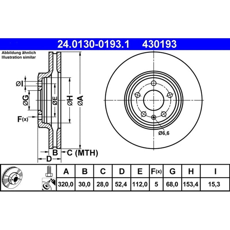 Disc frana 24.0130-0193.1 ATE