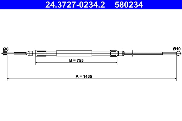 Cablu frana de mana ATE 24.3727-0234.2