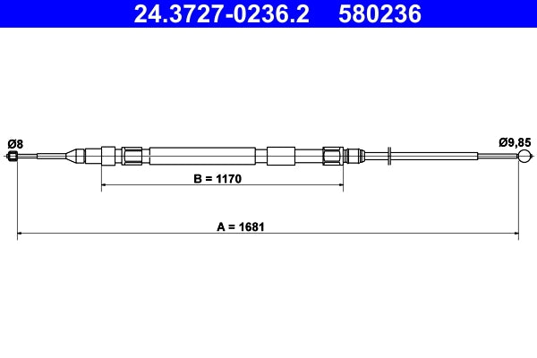 Cablu frana de mana ATE 24.3727-0236.2
