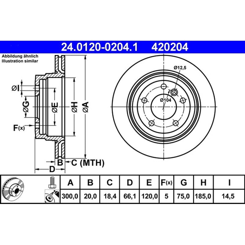 Disc frana 24.0120-0204.1 ATE