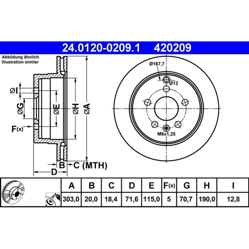 Disc frana 24.0120-0209.1 ATE