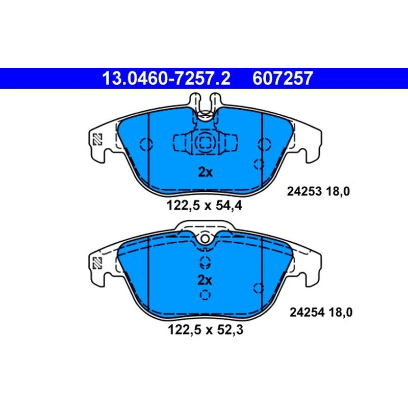 Set placute frana ATE 13.0460-7257.2