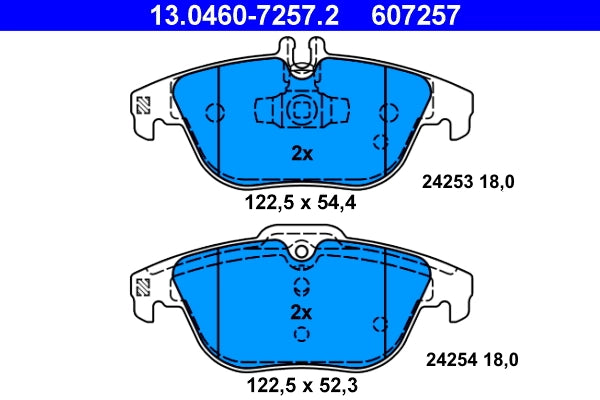 Set placute frana ATE 13.0460-7257.2