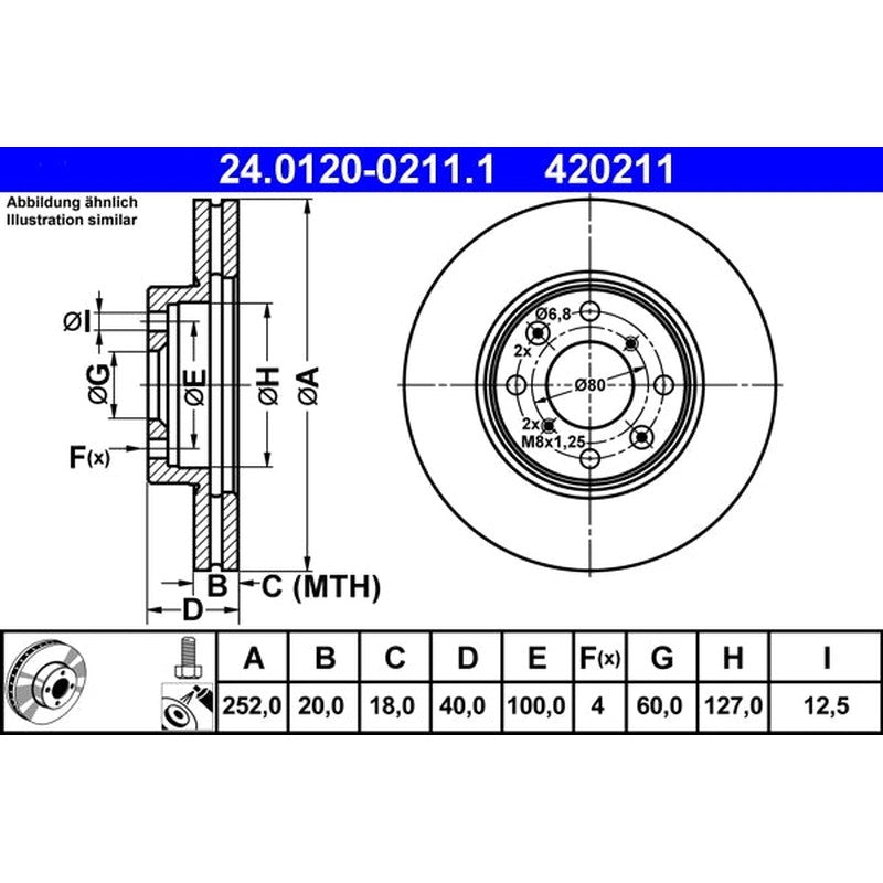 Disc frana 24.0120-0211.1 ATE