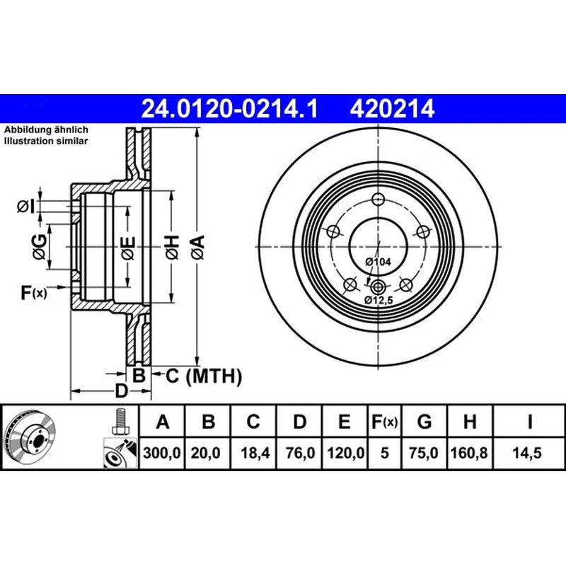 Disc frana 24.0120-0214.1 ATE