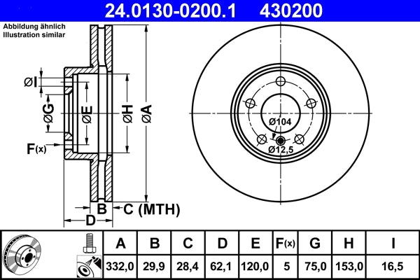 Disc frana ATE 24.0130-0200.1