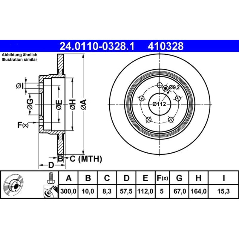 Disc frana 24.0110-0328.1 ATE