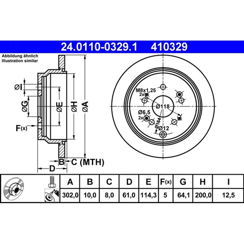 Disc frana 24.0110-0329.1 ATE