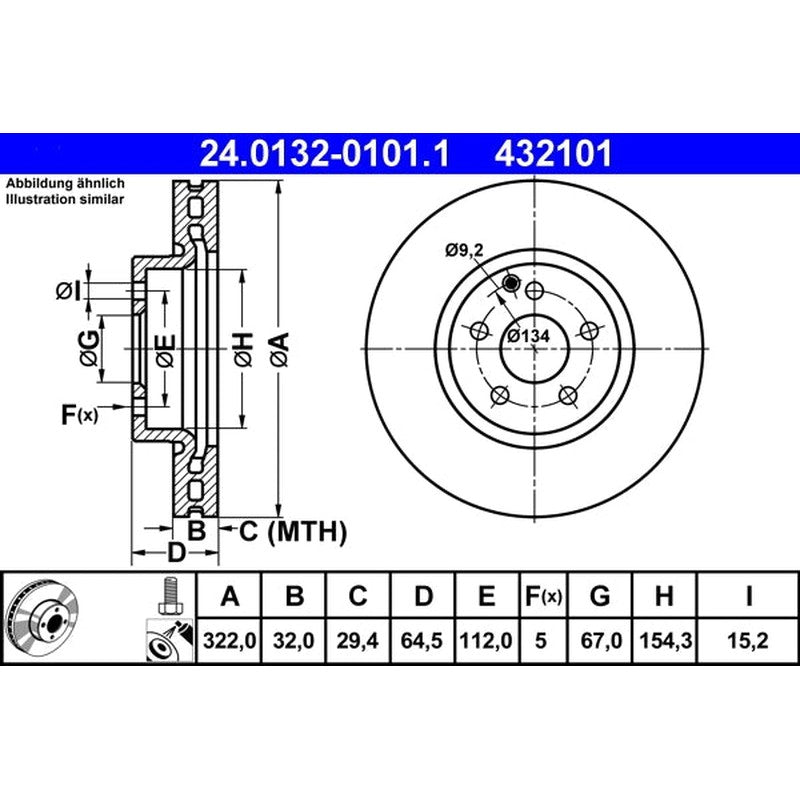 Disc frana 24.0132-0101.1 ATE