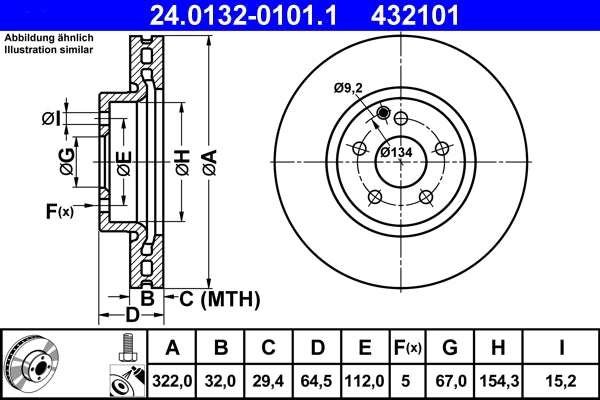 Disc frana ATE 24.0132-0101.1