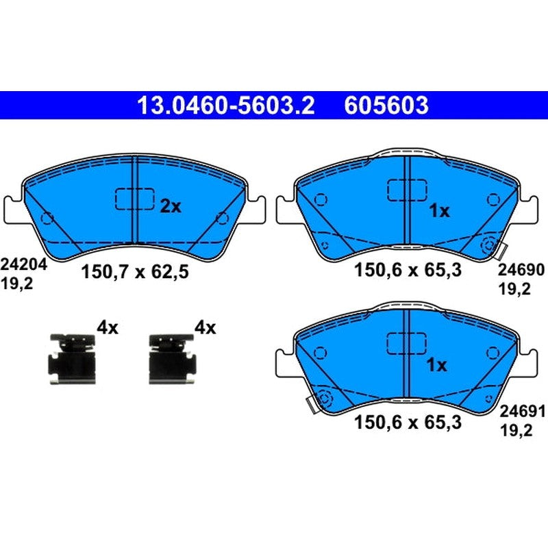 Set placute frana ATE 13.0460-5603.2
