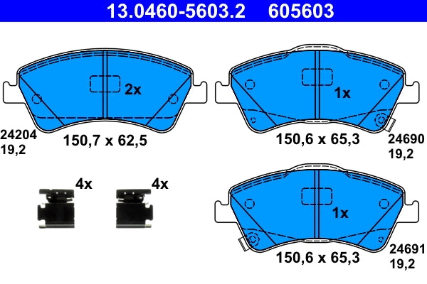 Set placute frana ATE 13.0460-5603.2