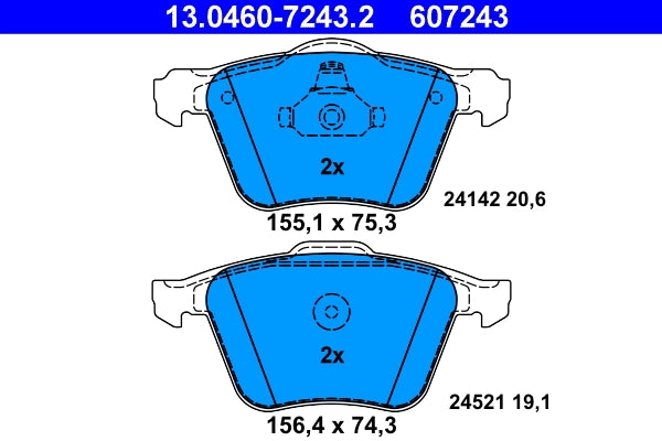 Set placute frana ATE 13.0460-7243.2
