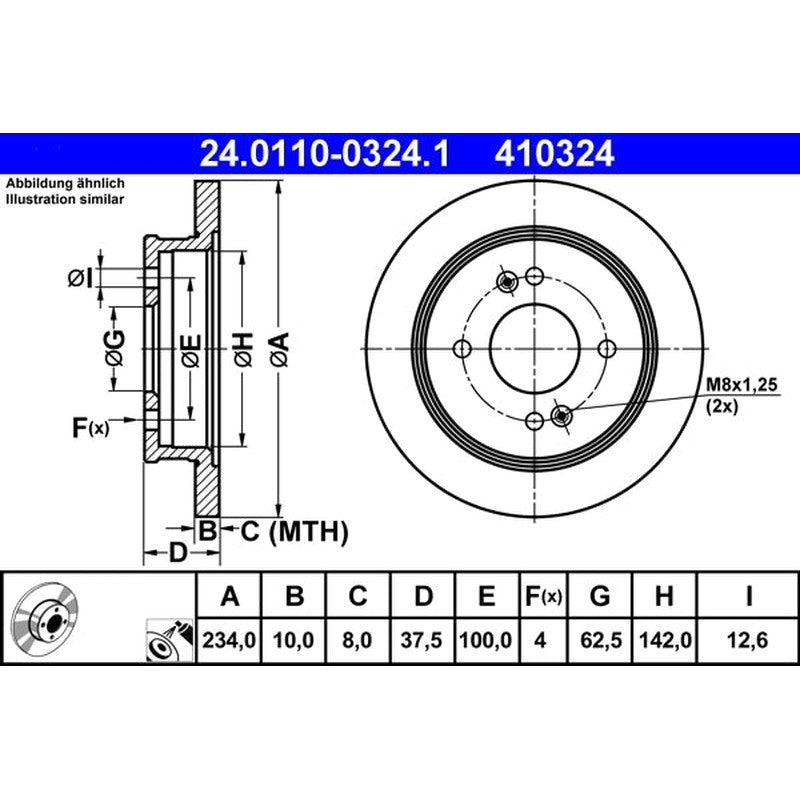Disc frana 24.0110-0324.1 ATE