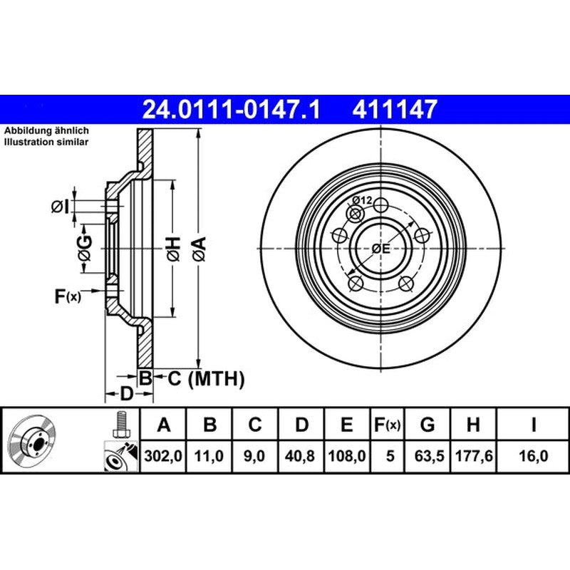 Disc frana 24.0111-0147.1 ATE