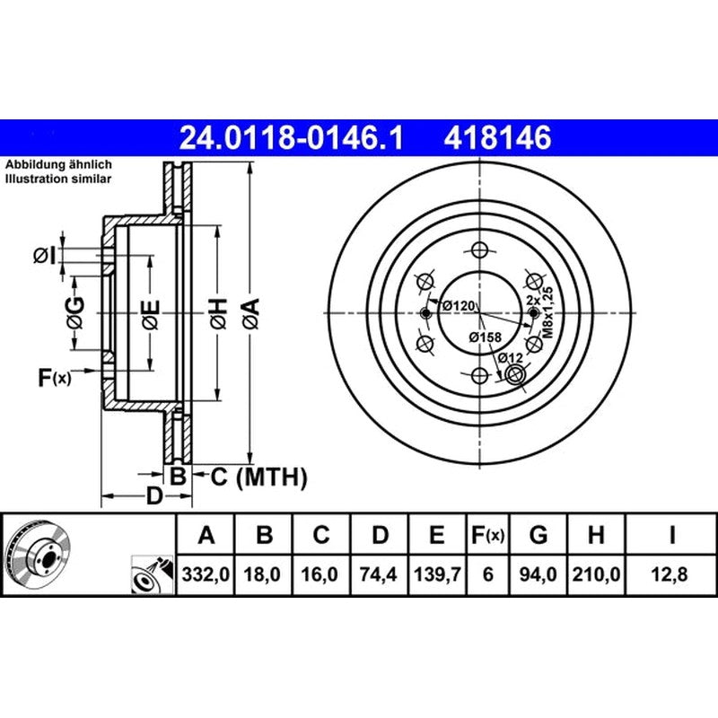 Disc frana 24.0118-0146.1 ATE
