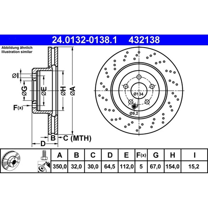 Disc frana 24.0132-0138.1 ATE