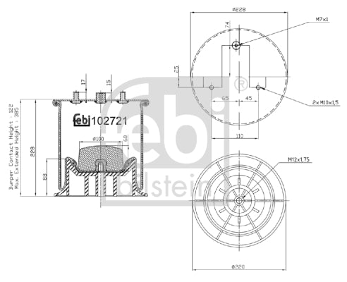 Burduf, suspensie pneumatica 102721 FEBI BILSTEIN