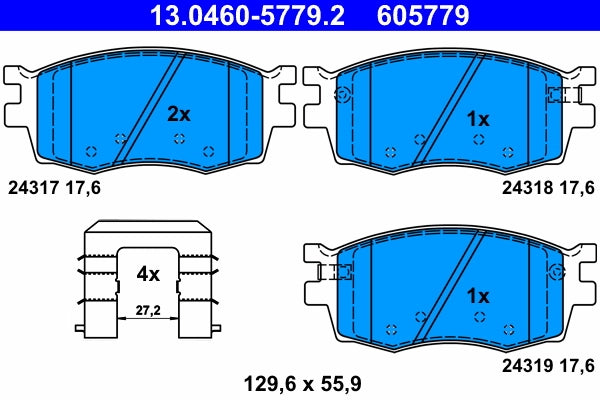 Set placute frana ATE 13.0460-5779.2