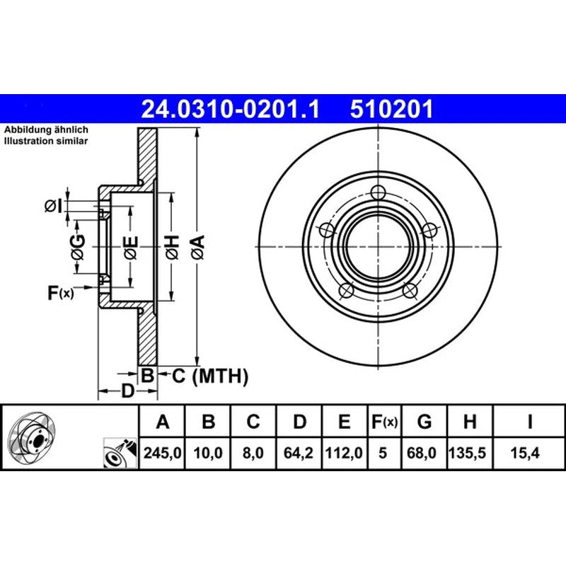 Disc frana 24.0310-0201.1 ATE