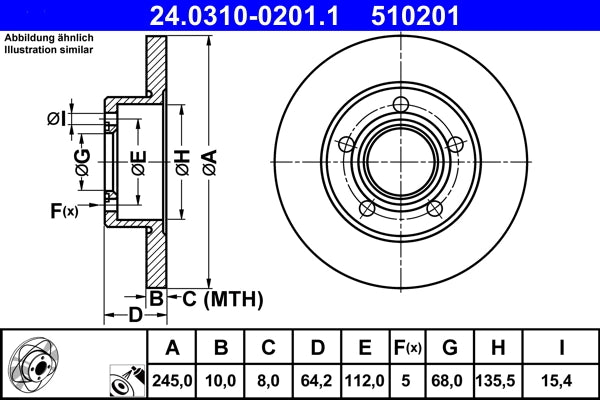 Disc frana ATE 24.0310-0201.1