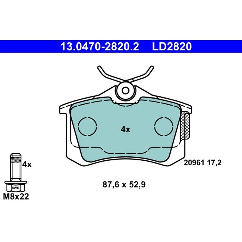 set placute frana,frana disc 13.0470-2820.2 ATE