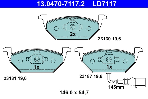 Set placute frana ATE 13.0470-7117.2