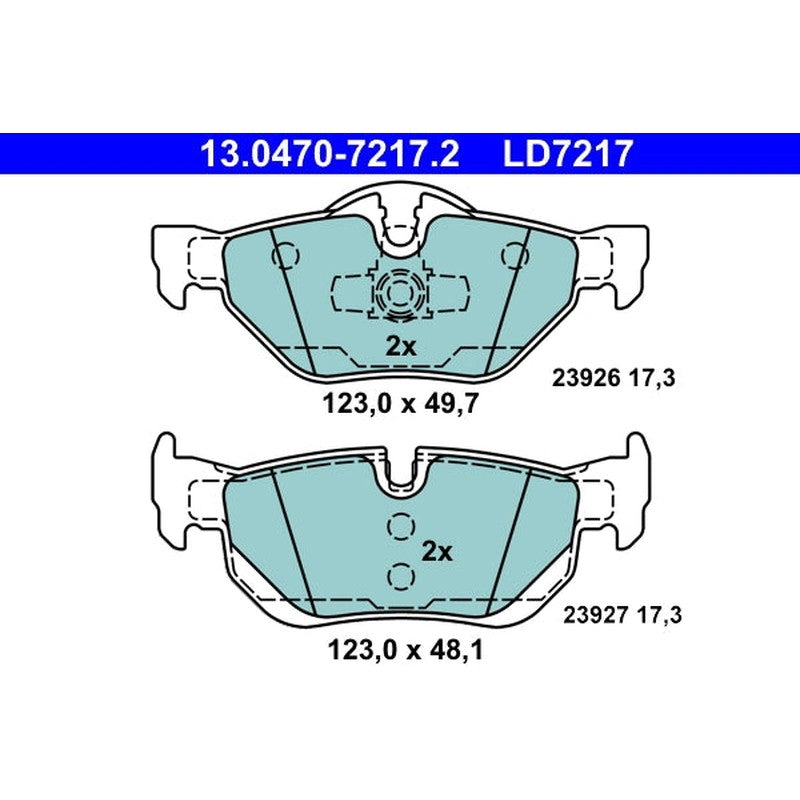 set placute frana,frana disc 13.0470-7217.2 ATE
