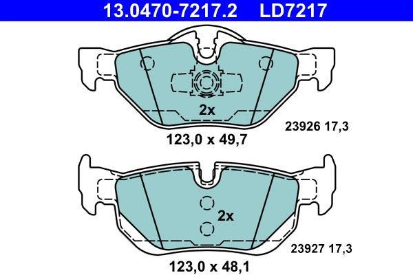Set placute frana ATE 13.0470-7217.2